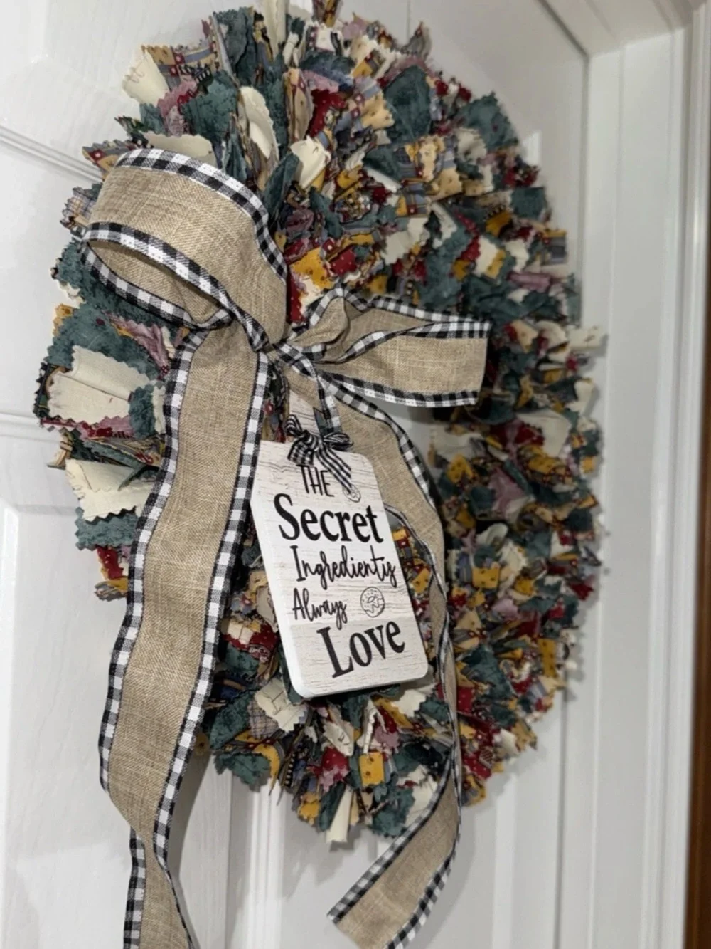 Handmade Rag Wreath Grandmacore Cottage Eclectic Grannie's Kitchen NEW SEE NOTE